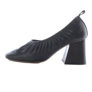 CELINE フィービー期 バレリーナ チャンキーヒールパンプス レザー 37 黒 ブラック /SR
