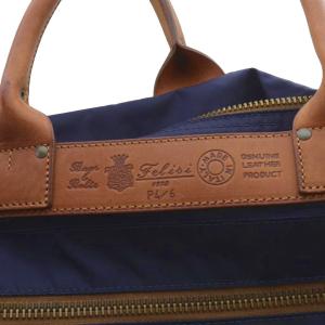 Felisi P4/6 ボストンバッグ ハンドバッグ ナイロン×レザー ネイビー 南京錠付き /YO22