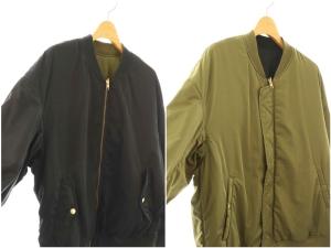 BABYLONE リバーシブル MA-1 ジャケット ブルゾン F 黒 カーキ /CX OS