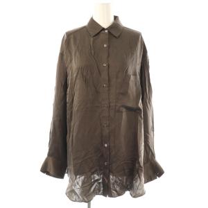 25SS ウォッシャブルシルクレーヨンシャツ ブラウス F ダークブラウン /CX OS