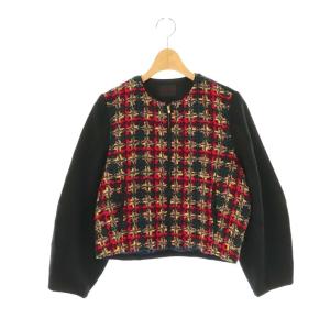 ロイヤルファンシー フロントツイードブルゾン ジャケット 36 ブラック マルチカラー /DF OS