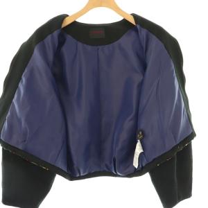 TOMORROWLAND collection ロイヤルファンシー フロントツイードブルゾン ジャケット 36 ブラック マルチカラー /DF OS