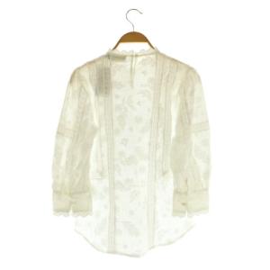 POLO RALPH LAUREN フラワー刺繍ブラウス 七分袖 プルオーバー レース 2 ホワイト /MY OS