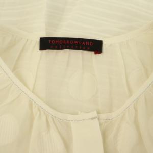 TOMORROWLAND collection 24SS テクスチャーコンビ サーキュラースリーブブラウス 七分袖 比翼ボタン シアー シースルー シルク混