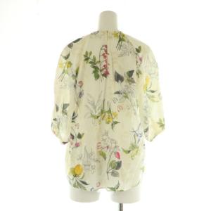 TOMORROWLAND collection 24SS パピヨンフラワープリントブラウス 五分袖 プルオーバー ギャザー 36 アイボリー /MY OS