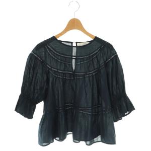SOL BLOUSE ブラウス 五分袖 XS ネイビー /HK OS