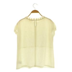 BALLSEY 24SS ポリエステルレーヨンカラミ フレンチスリーブブラウス プルオーバー 36 ホワイト /MY OS