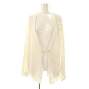 25SS テープヤーン ピン付き カーディガン ニット 長袖 リネン 白 /NR OS