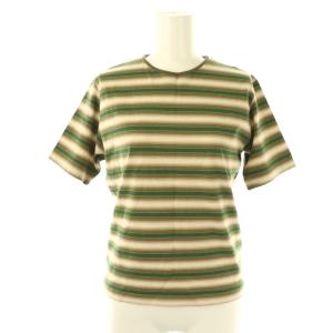 25AW FADE BROWN STRIPE Tシャツ カットソー 半袖 0 ブラウン グリーン A25AT04GJ