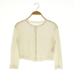 Upper Standard カーディガン ニット ショート丈 七分袖 38 ホワイト 32821 /MY