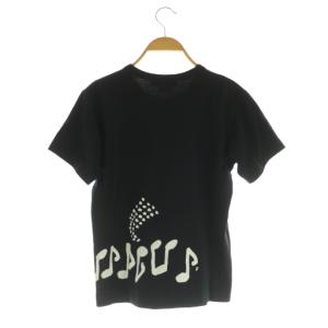 BLACK COMME des GARCONS AD2016 音符プリント半袖Tシャツ クルーネック XS ブラック /MY OS