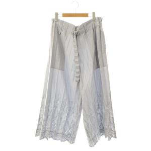 LACE PLEATS ワイドパンツ ライトグレー