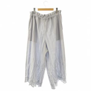 me ISSEY MIYAKE LACE PLEATS ワイドパンツ ライトグレー