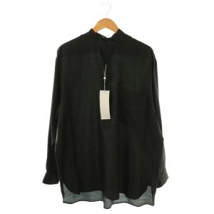 25SS ウールシルクプルオーバーシャツ 3 チャコール