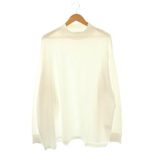 コットンジャージ モックネック プルオーバー カットソー 長袖 ホワイト /HK OS AD