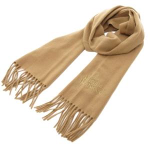 オーブ マフラー ウール ブラウン ロゴ刺繍