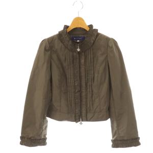 フリル ジップアップ 中綿ジャケット ブルゾン 38 モカブラウン /CX OS