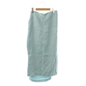 岡田縫工所 ラップスカート フレア マキシ ロング L 水色 /AT OS