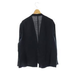 23区 プレンウェーブ ノーカラー ジャケット 50 紺 ネイビー /AT OS