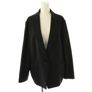 ウール混 ストレッチテーラードジャケット ブレザー 50 黒 ブラック /AT OS