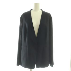 アイアスマットストレッチ ノーカラー ジャケット カラーレス 50 ネイビー /DF OS