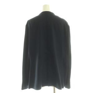 23区 アイアスマットストレッチ ノーカラー ジャケット カラーレス 50 ネイビー /DF OS