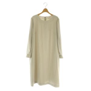 24SS トリアセダブルジョーゼット シフォンスリーブ ワンピース ロング 長袖 50 ライトべージュ
