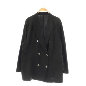 25SS リネンレーヨンストレッチダブルジャケット テーラード 大きいサイズ 50 ブラック /DO OS