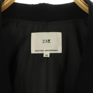 23区 24SS トリアセダブルジョーゼット テーラード ジャケット 1B 背抜き 大きいサイズ 50 ブラック