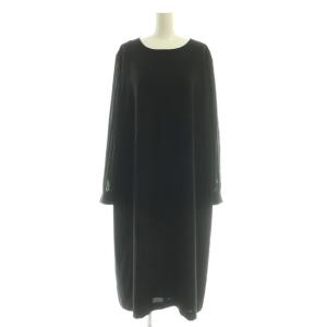 24SS トリアセダブルジョーゼット シフォンスリーブ ワンピース ロング 50 ブラック /DF OS
