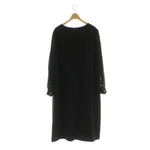 23区 24SS トリアセダブルジョーゼット シフォンスリーブ ワンピース ロング 長袖 切替 大きいサイズ 50