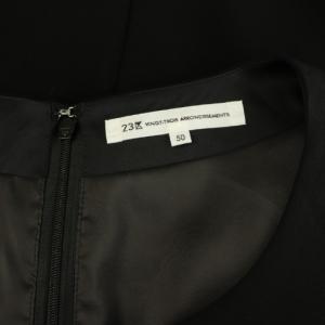 23区 24SS トリアセダブルジョーゼット シフォンスリーブ ワンピース ロング 長袖 切替 大きいサイズ 50