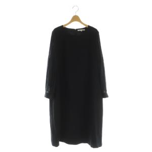 トリアセダブルジョーゼット ワンピース ロング 長袖 大きいサイズ 50 ネイビー /MY OS