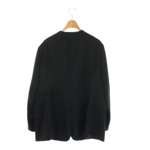 UNTITLED ウール混 ストレッチノーカラージャケット 6L 紺 ネイビー /AT OS