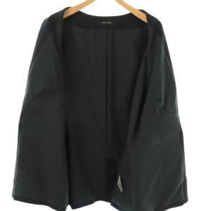 UNTITLED ウール混 ストレッチノーカラージャケット 6L 紺 ネイビー /AT OS