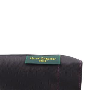 Hervé Chapelier 1027N ナイロン舟型トートM トートバッグ ハンドバッグ ダークブラウン パープル /YO13