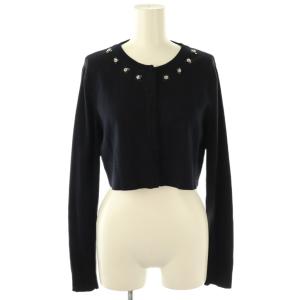 24SS Bijoux Cardigan シルク 38 ネイビー 44395
