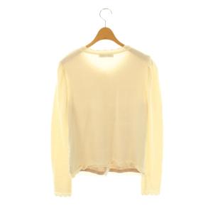 René 23年 パールボタンニットカーディガン 長袖 ウール 34 アイボリー /DO OS