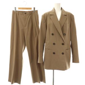 マルゥ MARW ダブル テーラードジャケット タックフレアパンツ セット 36 モカブラウン /CX