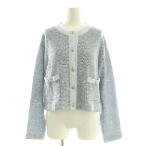 25SS ツイーディニットカーディガン 長袖 2 ライトブルー /HK OS