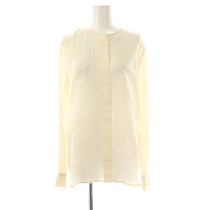 シルク フラワーエンブロイダリーブラウス 長袖 XS アイボリー /AT OS