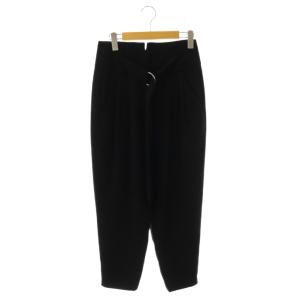 ベルテッドタックワイドパンツ 36 黒 ブラック /NR OS