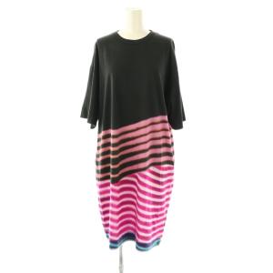 Len Lye ボーダーTシャツワンピース XS チャコールグレー マルチカラー