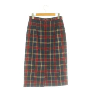 DRIES VAN NOTEN SANTO チェックウールタイトスカート 36 レッド マルチカラー