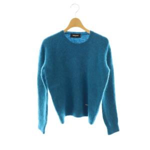 モヘヤ混ニットプルオーバー セーター S ターコイズブルー /DF OS