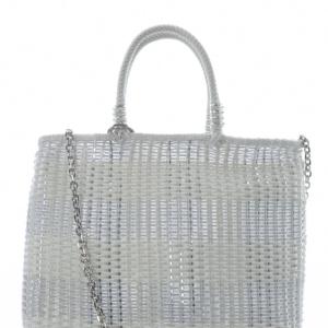 ANTEPRIMA イントレッチオ タータン ワイヤーバッグ 2way シルバーカラー ホワイト