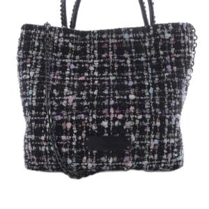 ANTEPRIMA 23AW ワイヤー ツイード スモール ワイヤーバッグ ショルダーバッグ 2way ハンドバッグ 黒 ブラック