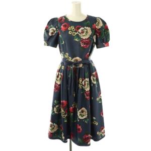 多色フラワーワンピース 38 ネイビー マルチカラー /DO OS SH