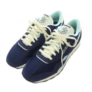 Reebok CLASSIC NYLON クラシックナイロン スニーカー シューズ 28.5cm ネイビー 水色 28.5cm