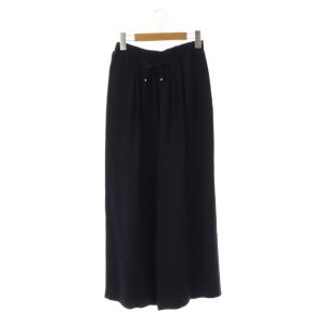 24年 シルクジョーゼットドローストパンツ 34 ネイビー
